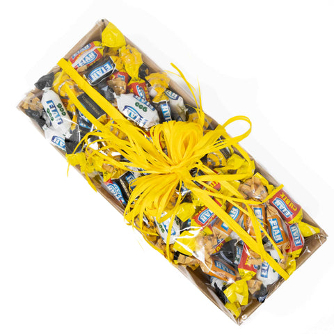 Vassoio rettangolare con 800 grammi di caramelle toffee assortite Elah