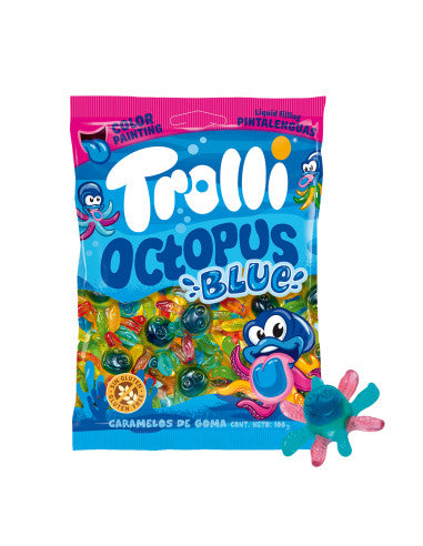 Bustina POLIPO BLU pittura lingua Trolli 100g