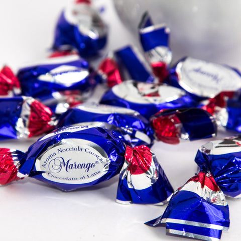mangini, pralina, praline, dolce, dolci, ripiena, ripiene, crema, creme, liquorosa, liquori, alcool, nocciola, curacao, cioccolato, latte,
