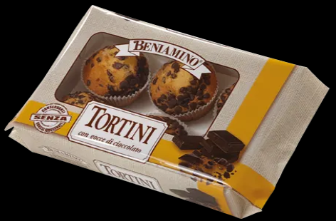 Tortini Vaschetta Gocce di Cioccolato Pezzi 6 Beniamino