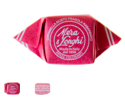 Caramelle Quadre Fragola Rabarbaro kg.1 Mera &Longhi