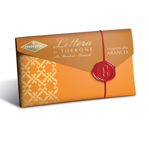 Lettera di Torrone Morbido Ricoperta - Arancia - Gr. 100 CONDORELLI