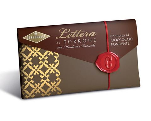 Lettera di Torrone Morbido Ricoperta - Cioccolato Fondente - Gr. 100 CONDORELLI