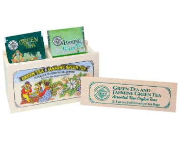 Scatolina  legno 20 filtri te verdi assortiti