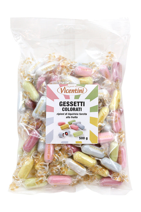 Gessetti colorati incartati Vicentini 500g