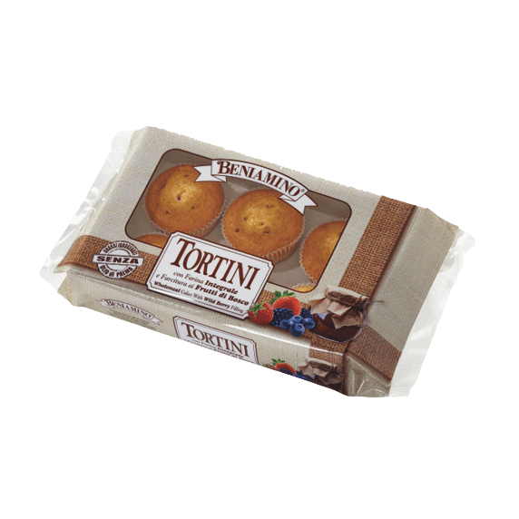Tortini vaschetta con farina integrale farciti ai frutti di bosco pezzi 6 Beniamino