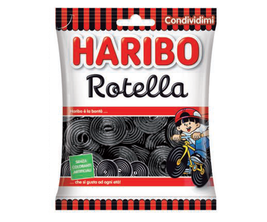 Busta Caramelle Rotelle liquirizia Haribo gr. 265