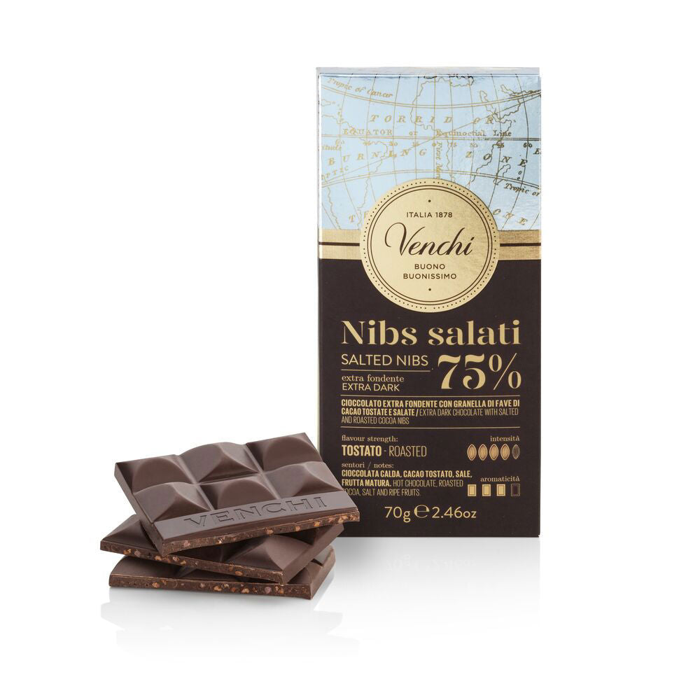Tavoletta Extra Fondente con Nibs Salati 70 g Venchi